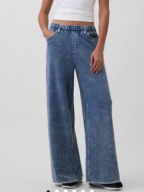 GAP Wide-Leg Washed Denim Jeans - Blue